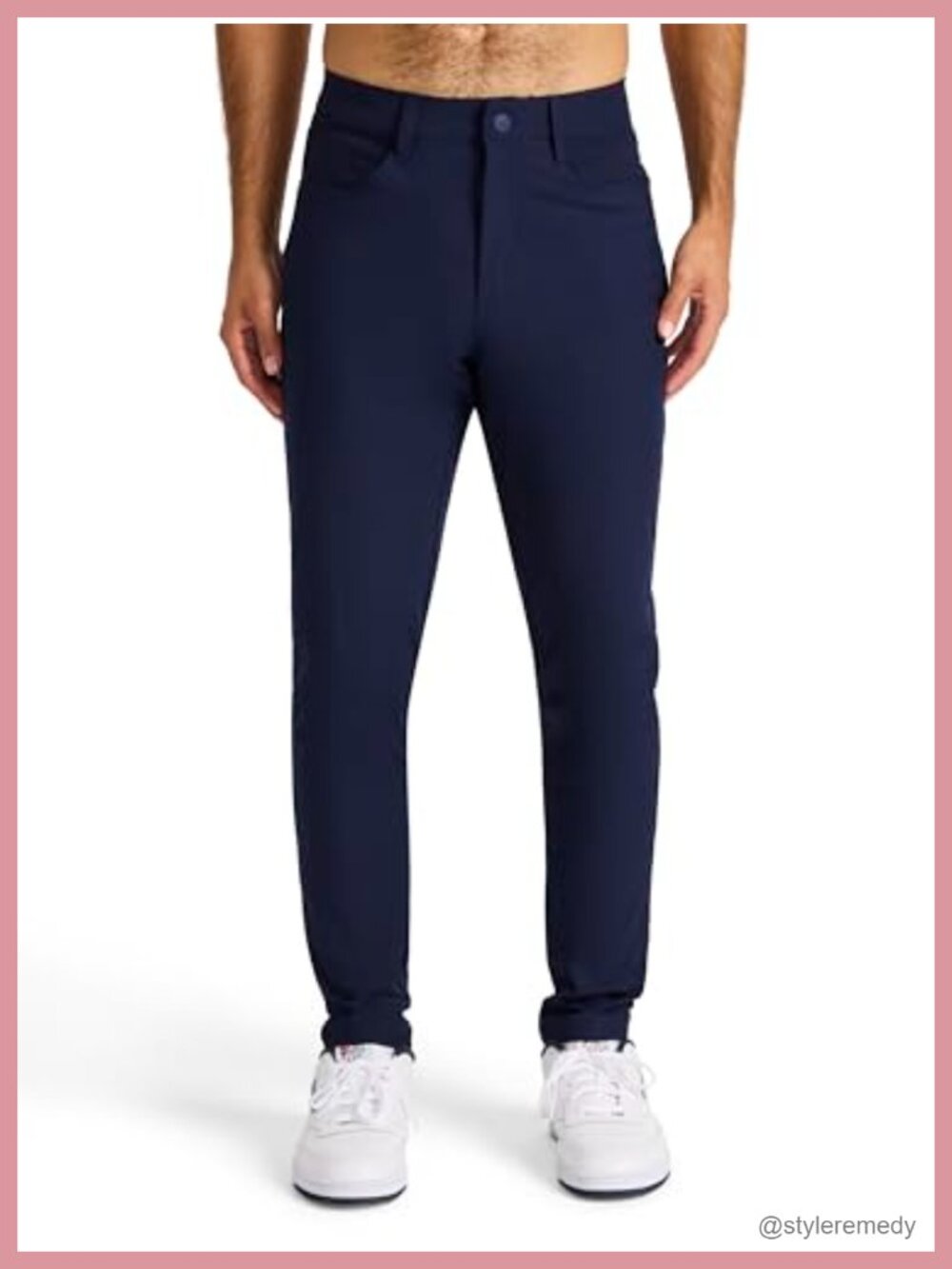 Men's 5-Pocket Tapered Slim Fit Lightweight Poly Double-Knit Pants